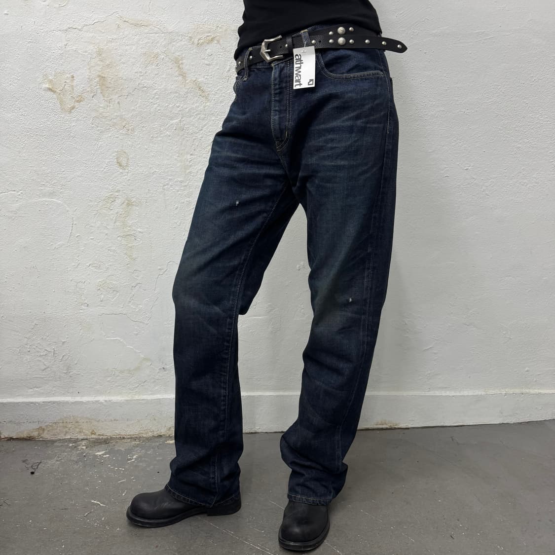 네이버후드 인디고블루 워시드 루즈 스트레이트 데님 팬츠 상품이미지2