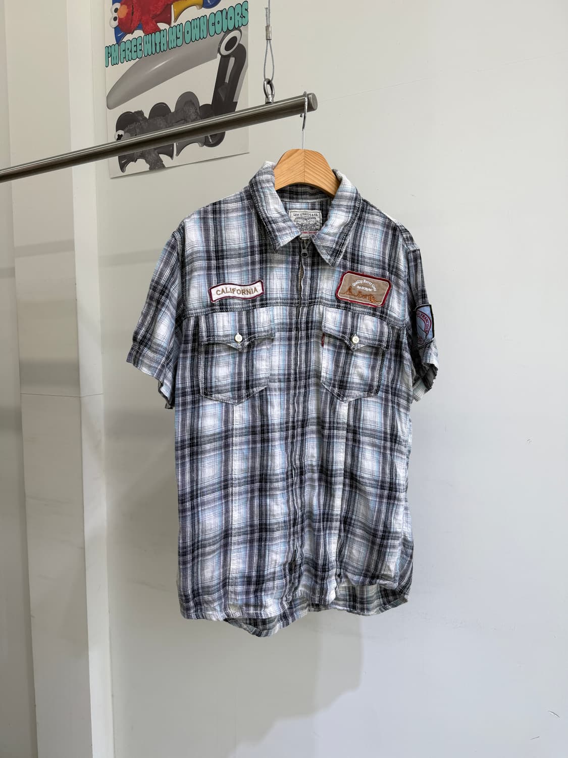 LEVIS 체크 반팔 집업 셔츠  상품이미지1
