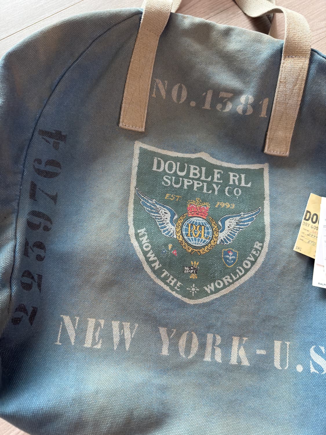 rrl 더블알엘 그래픽 워싱 캔버스 토트백 상품이미지3
