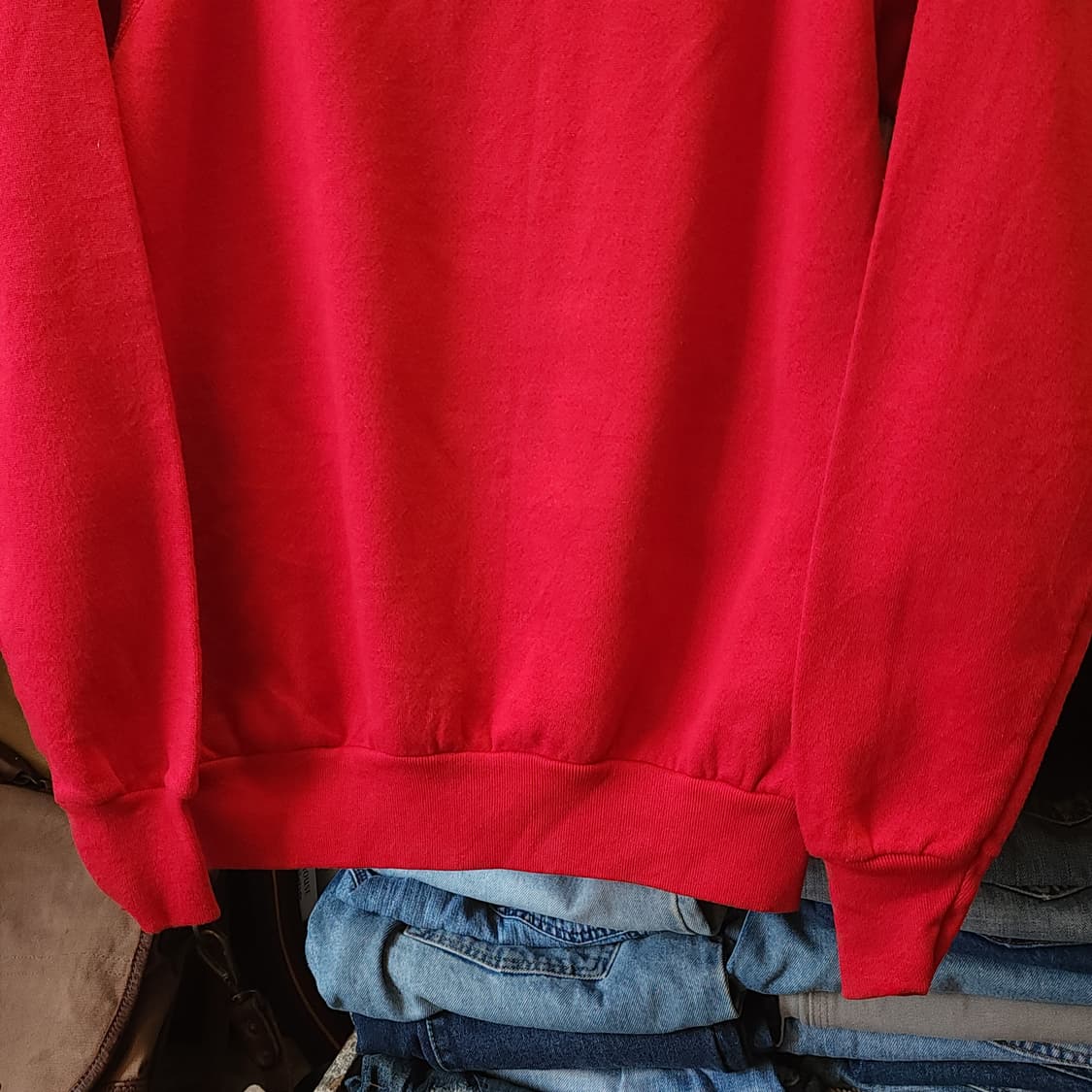 90s TULTEX 빈티지 스웻셔츠 플레인 스웻셔츠 레드 M 상품이미지5
