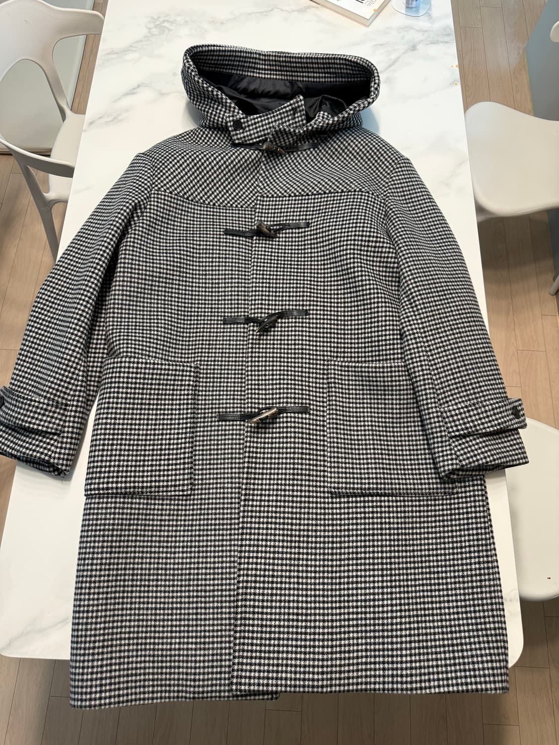 TNGT 하운드체크 울 코트 XXL(110) 상품이미지1