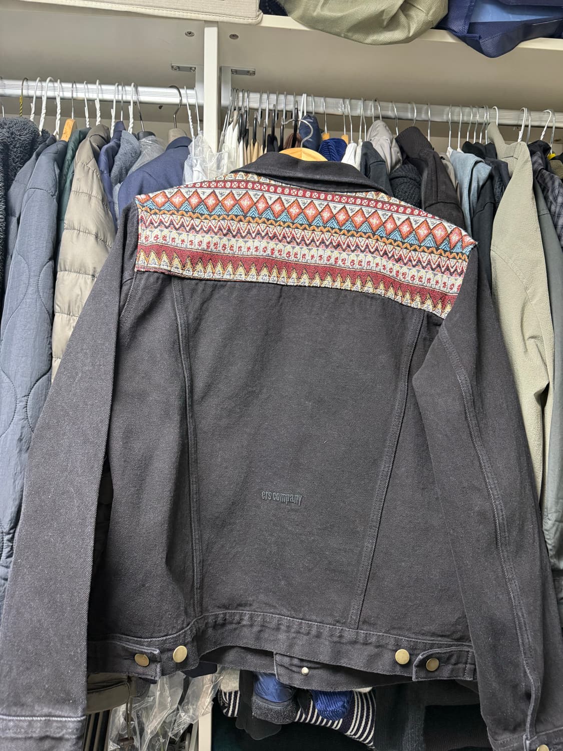 이알에스코 데님 트러커 자켓 블랙 (1 사이즈, L) 상품이미지2