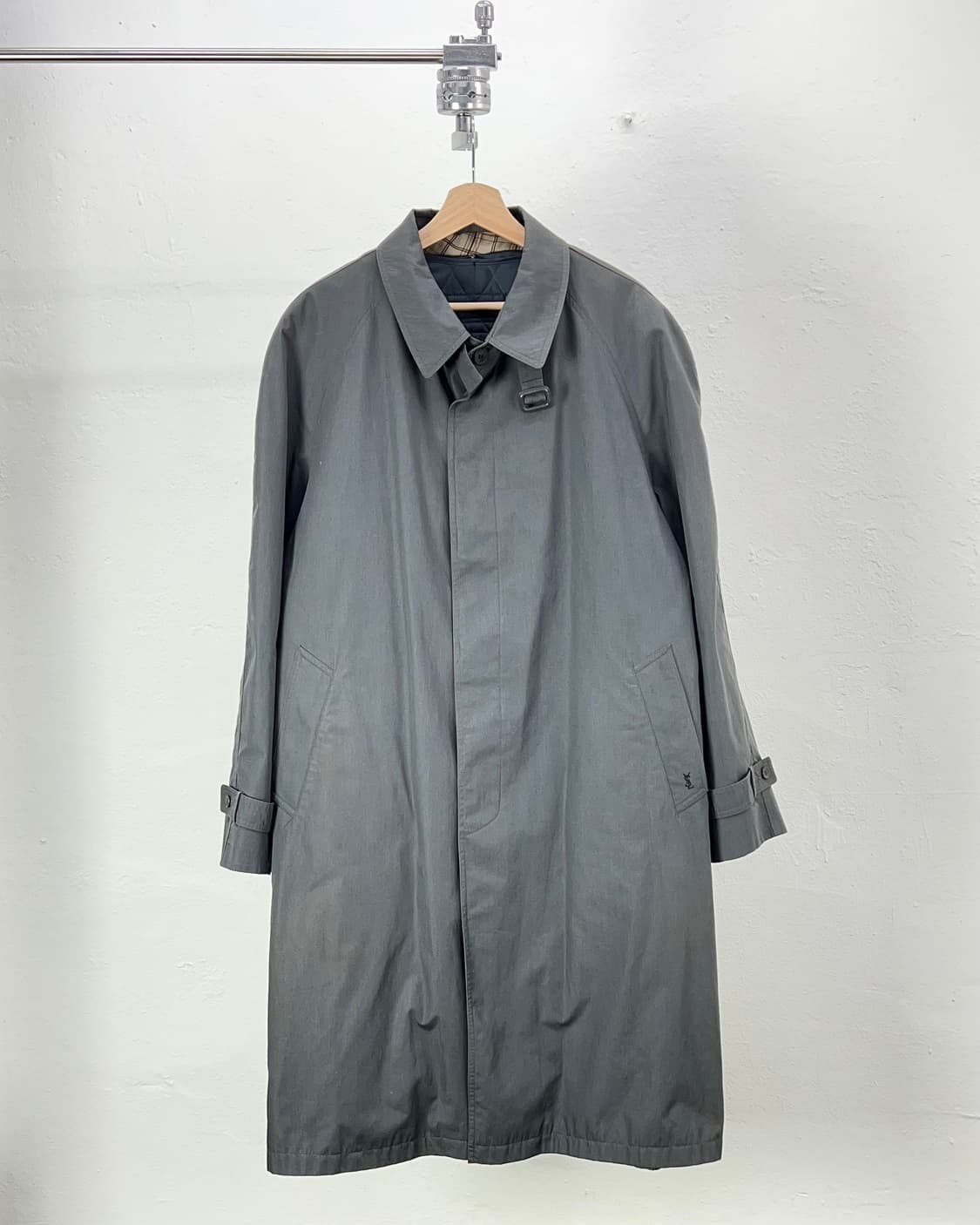 이브 생로랑 뿌르 옴므 그레이 라이너 퀼팅 벨티드 트렌치 롱 코트 상품이미지1