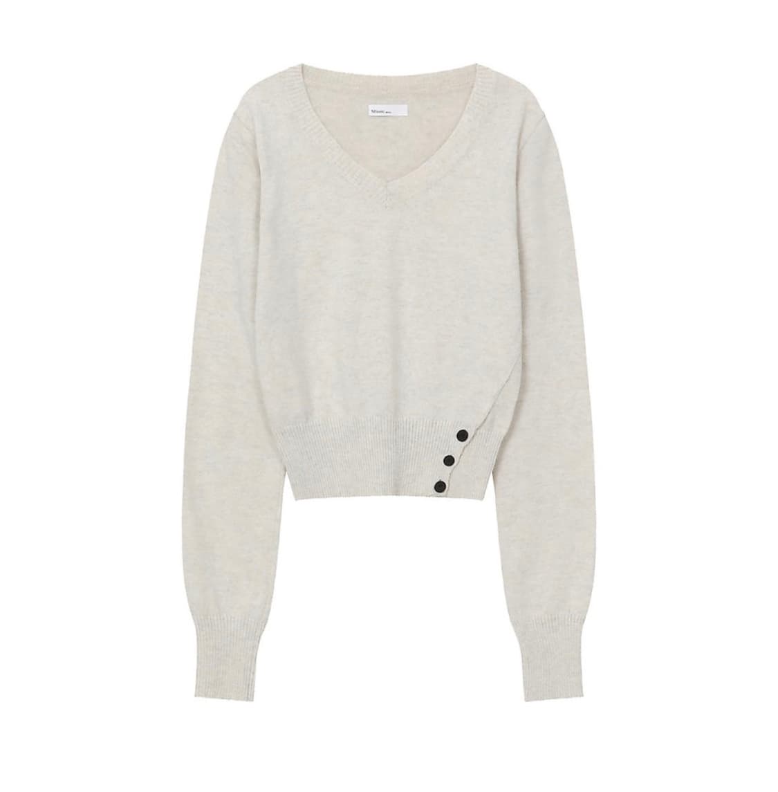 미세키서울 브이넥 버튼 니트 오트밀 상품이미지1