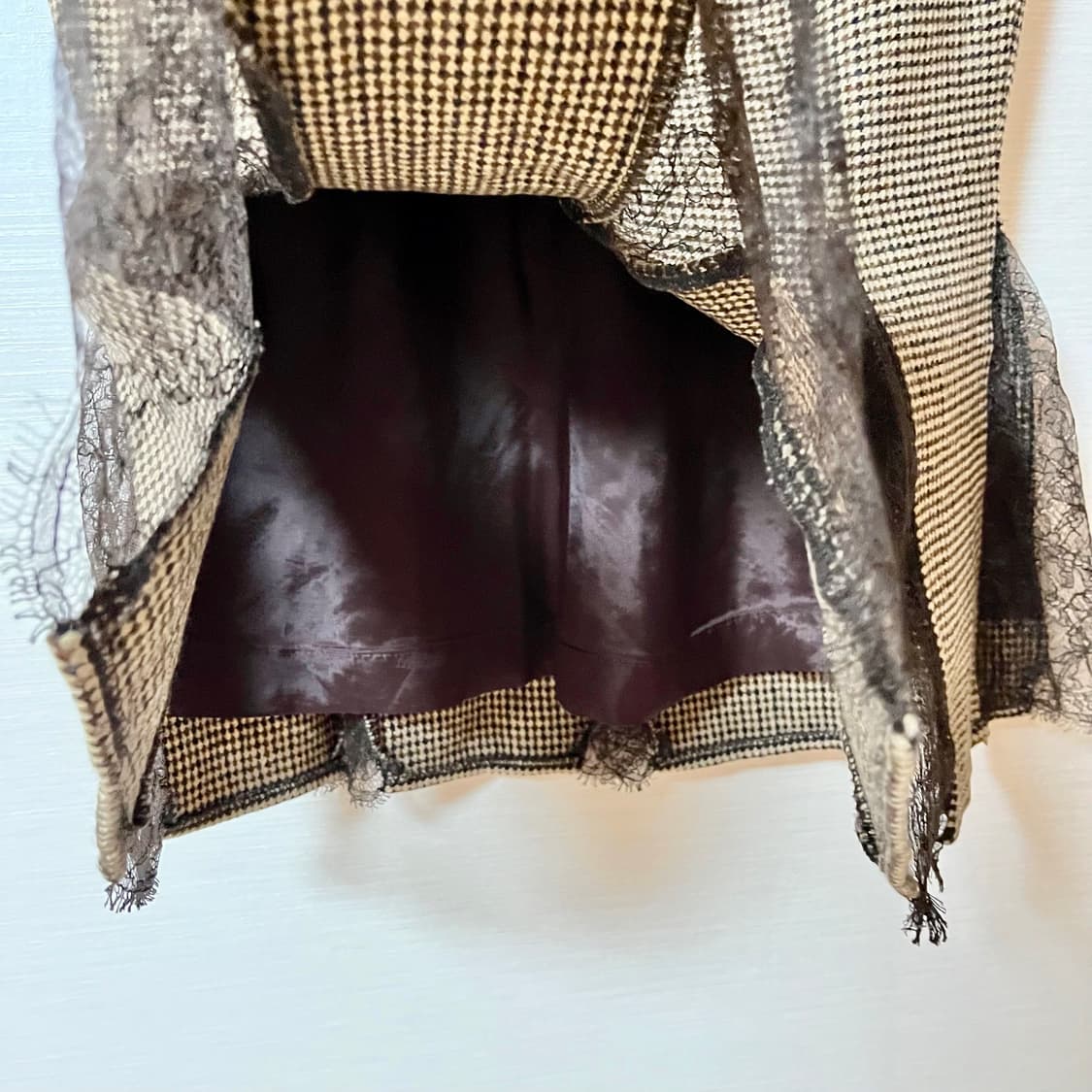 VALENTINO 레드 발렌티노 울 레이스 스커트 상품이미지6