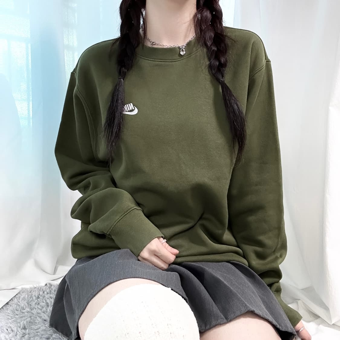 나이키 스우시 말차 맨투맨 상품이미지2