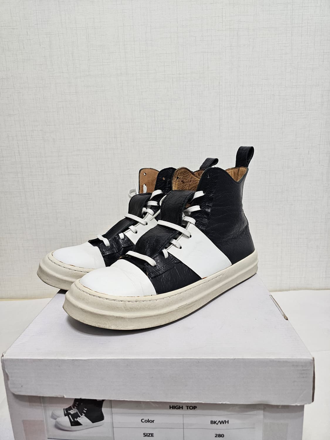 비뮈에트 컬렉션 릭오웬스 버팔로 가죽 하이탑 상품이미지1