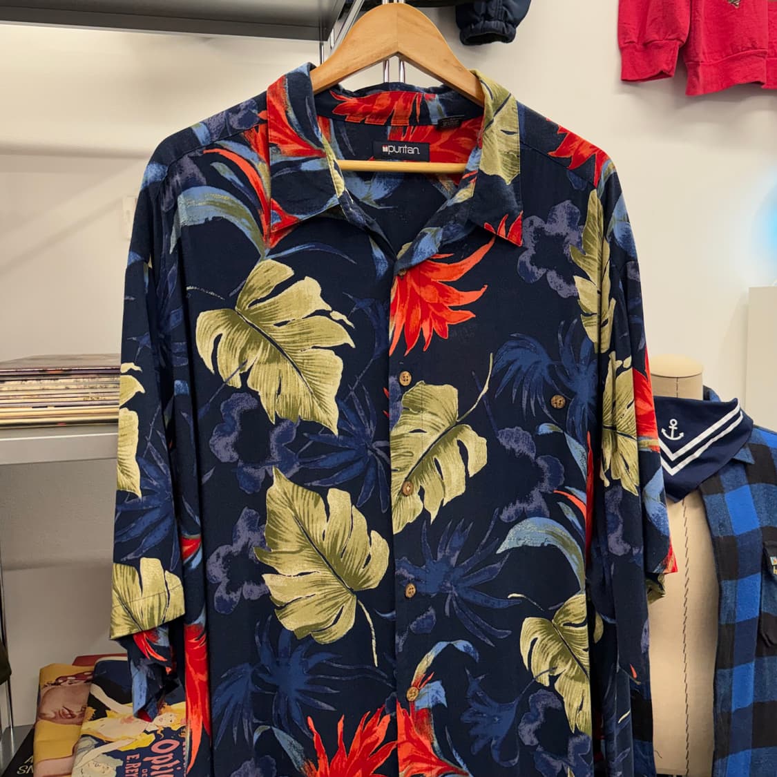 puritan 빅사이즈 레이온 하와이안 셔츠 (3XL)   상품이미지3