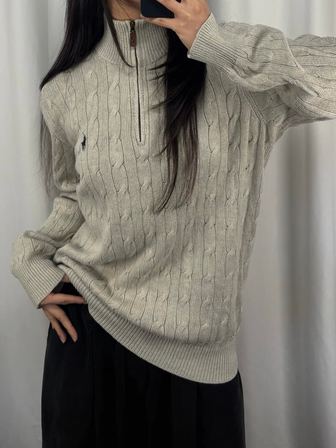 폴로 실크 하프집업 니트 상품이미지3