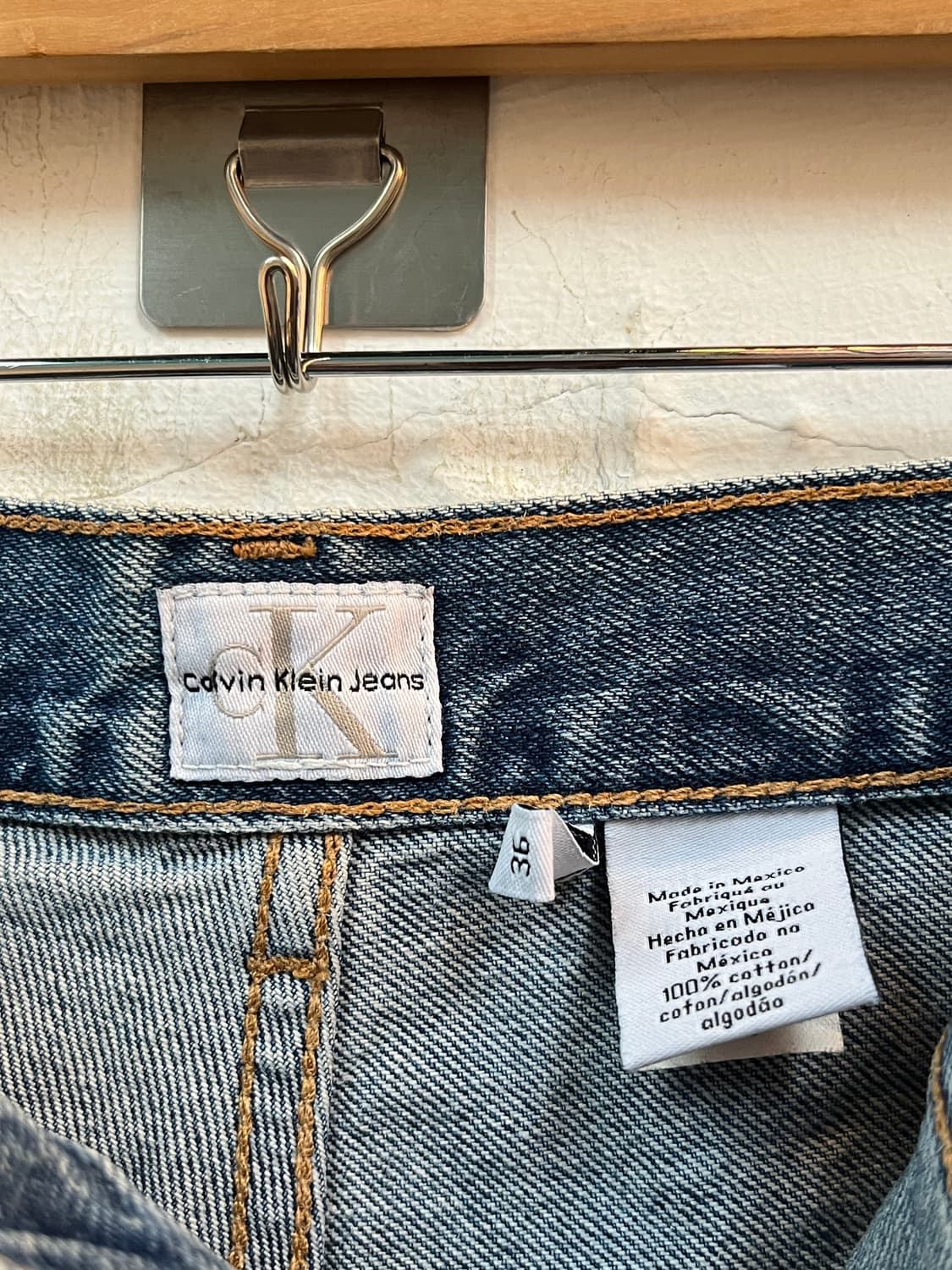 Calvin Klein 스트레이트 와이드 데님 진 36 상품이미지3