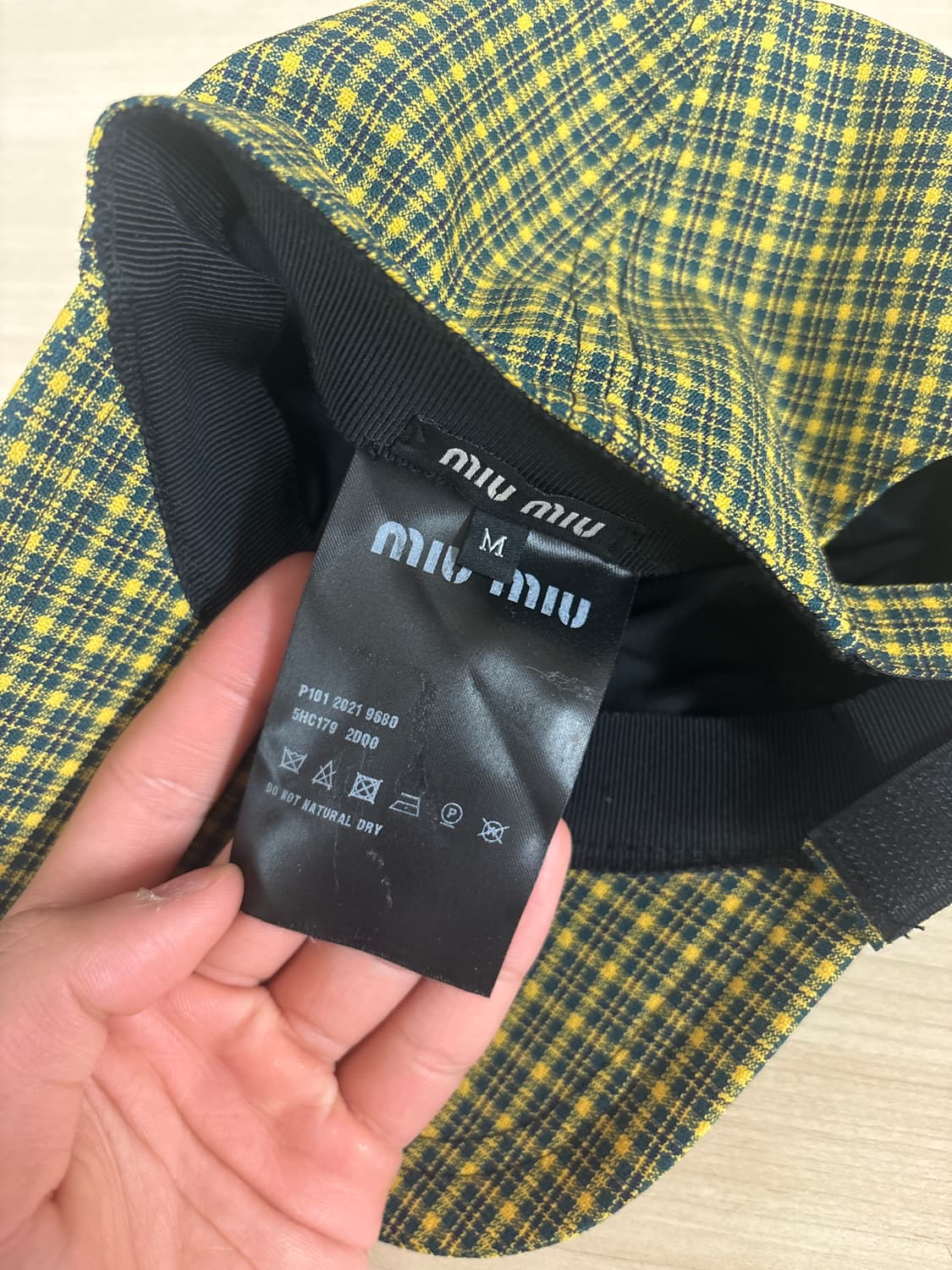 미우미우 체크모자 볼캡 상품이미지2