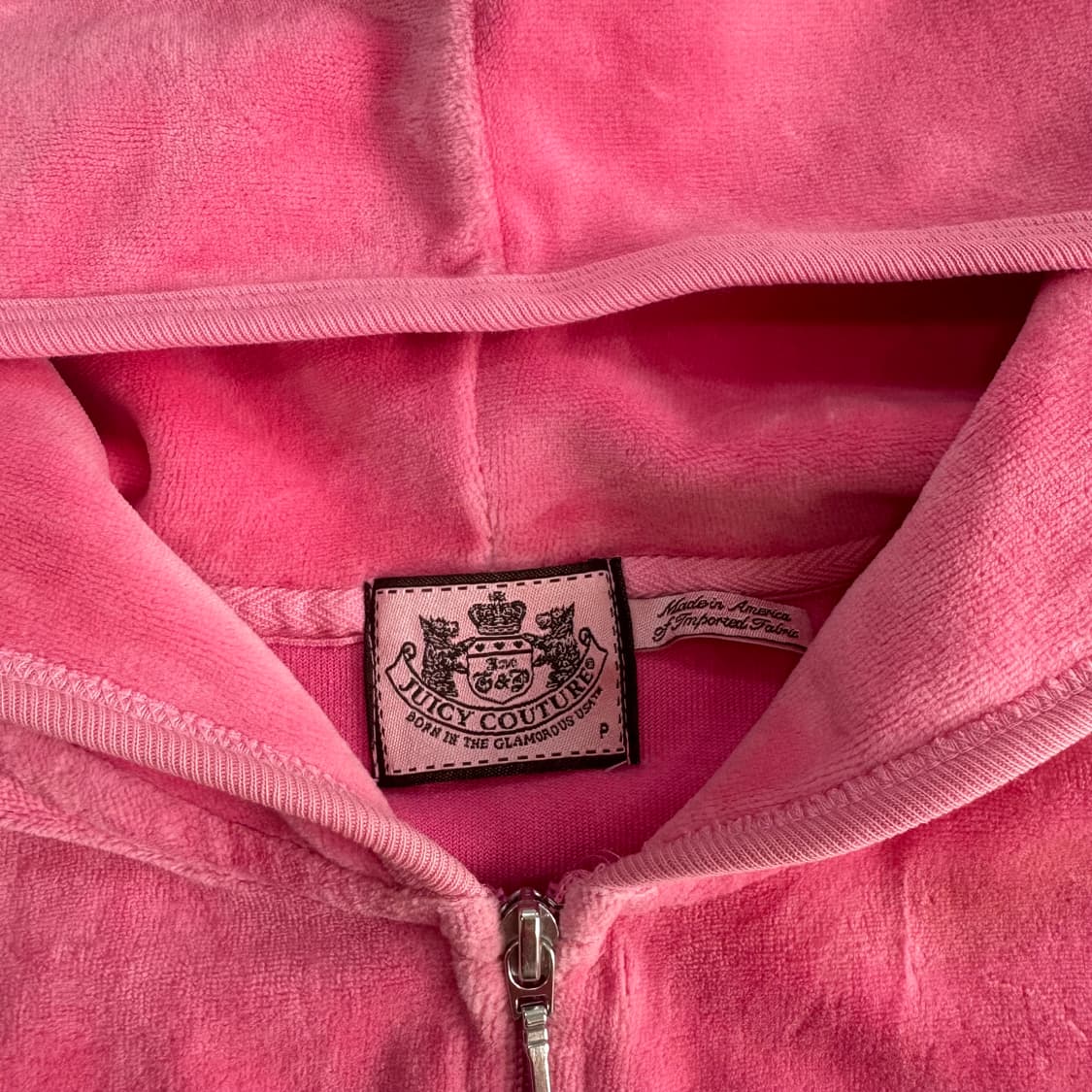 Juicy couture 쥬씨꾸뛰르 백 포인트 핑크 벨벳 후드집업 상품이미지5