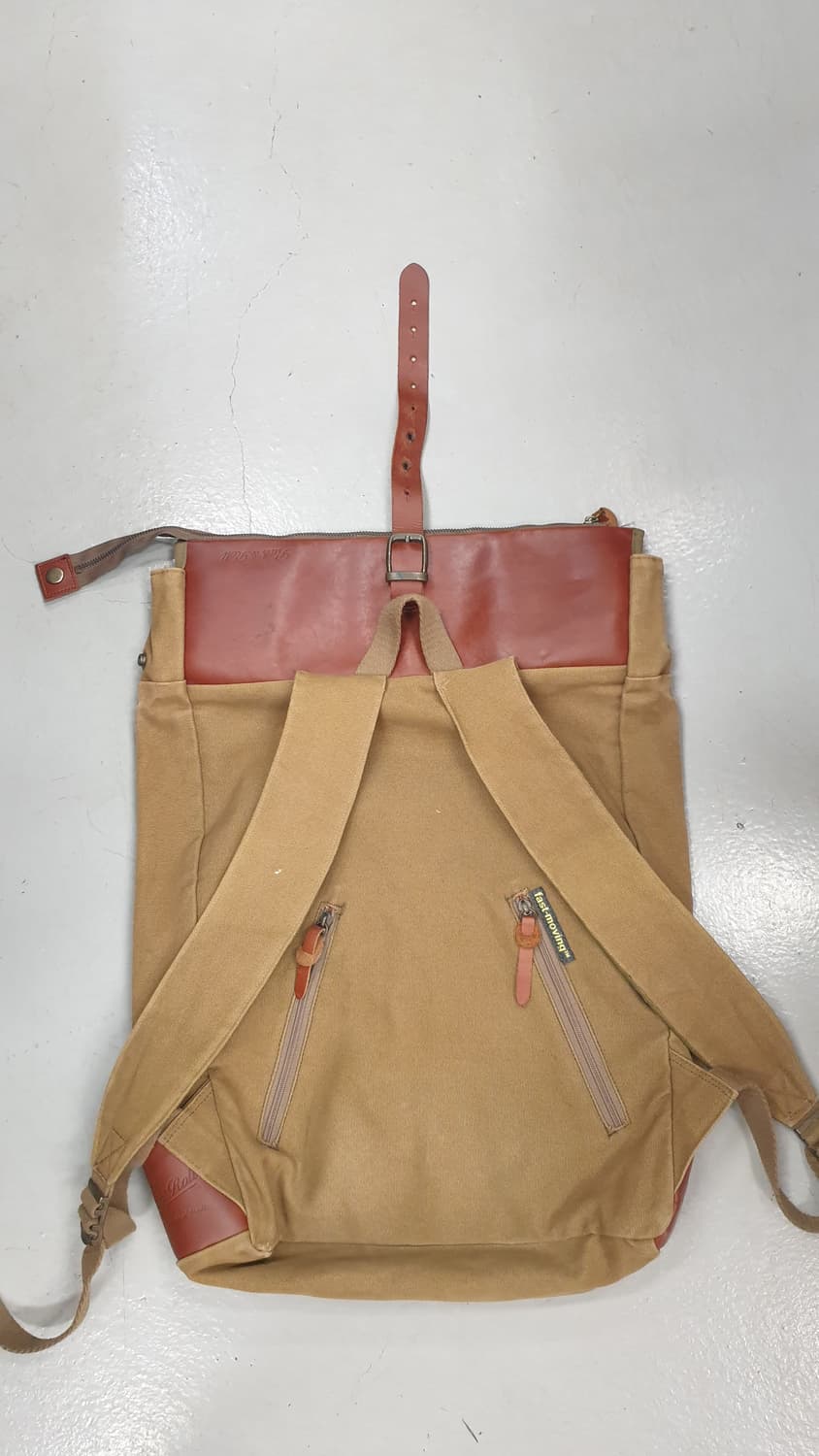 팩큰롤 캔버스 가죽 롤탑 백팩 상품이미지2