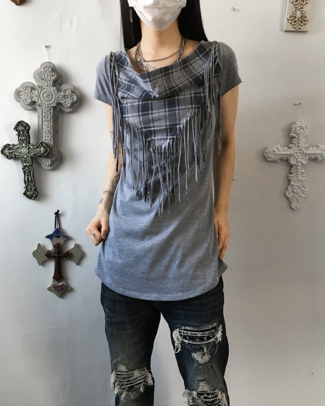 Scarf layered t shirt 상품이미지6