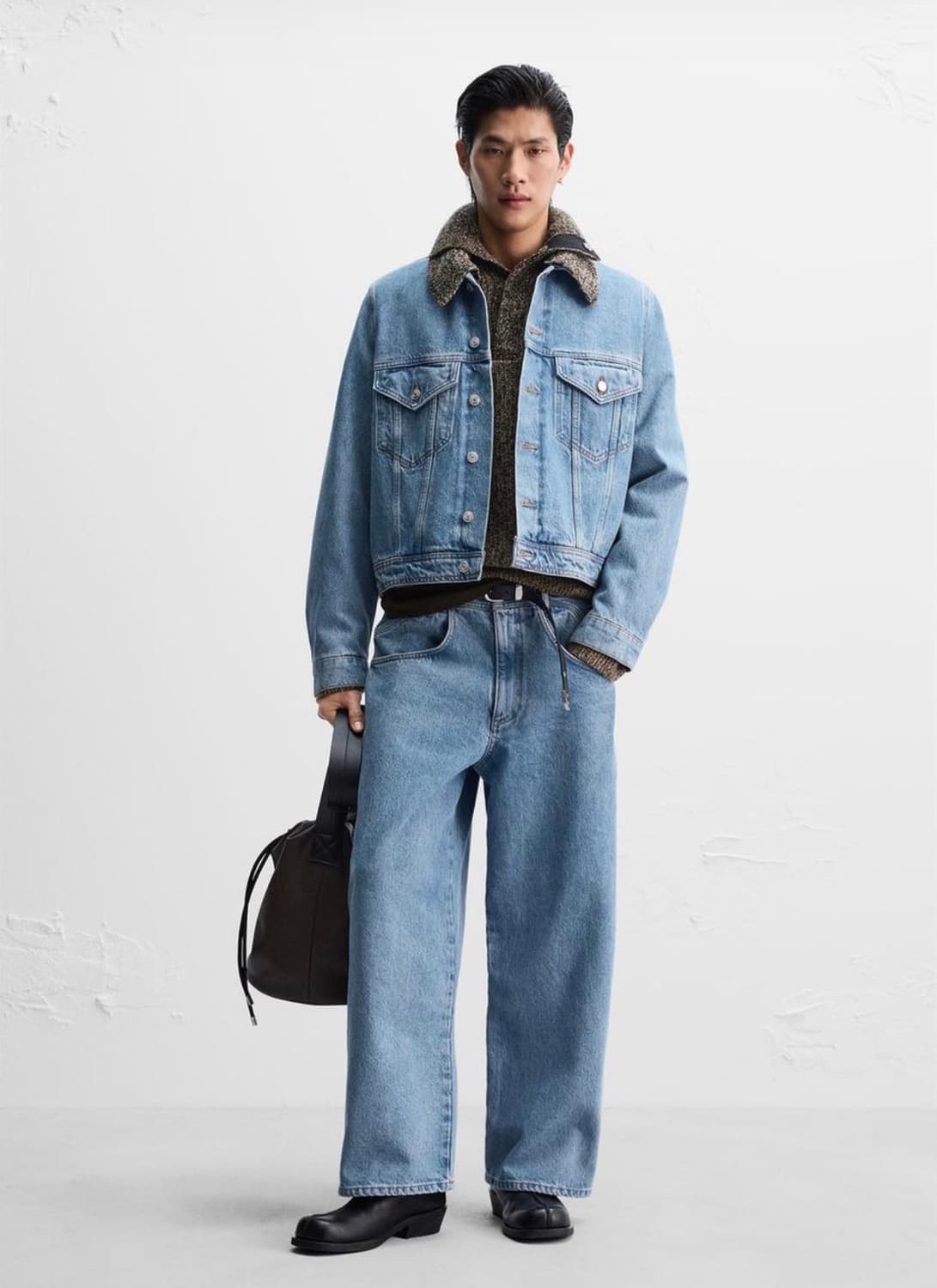 [L] 자라 x 나누시카 데님 자켓 닷 칼라 블루 Nanushka 상품이미지5