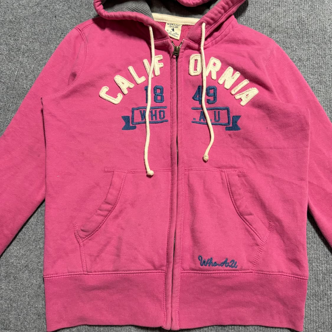 후아유 핑크 후드집업 m 상품이미지2