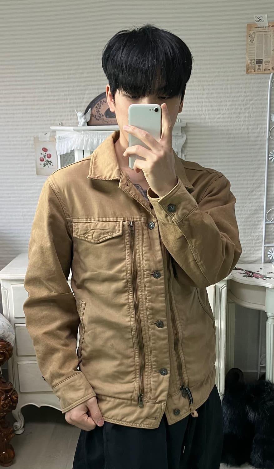 빈티지 브라운 마리스 버튼 자켓 블루종 928 y2k 스트릿 갸루 펑키  상품이미지1