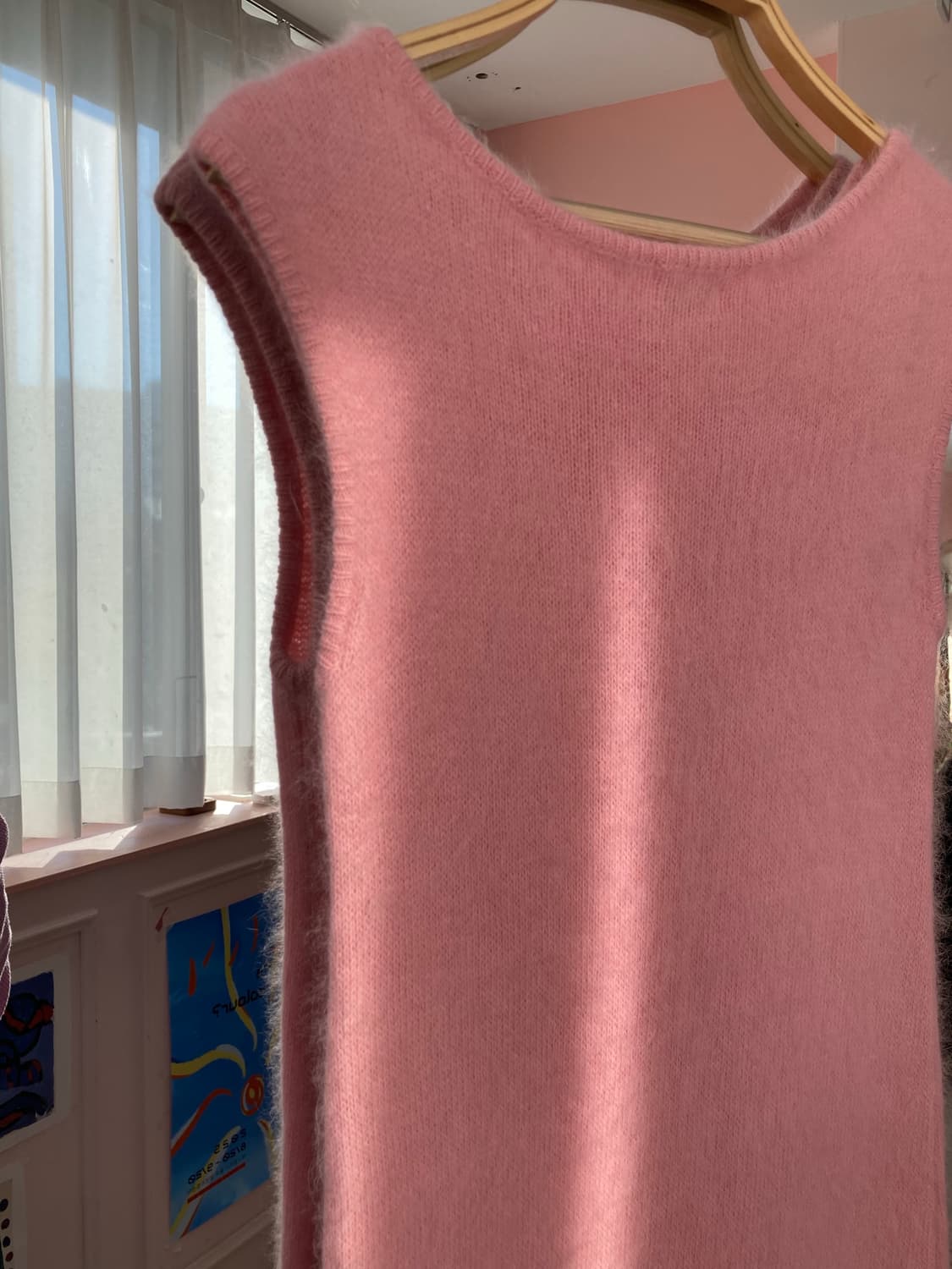 핑크 앙고라 나시 니트 롱 원피스 상품이미지5