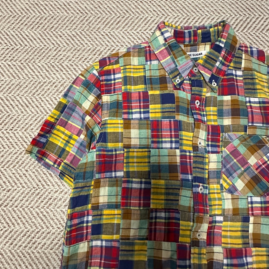 CUBE SUGAR patchwork shirt 상품이미지3
