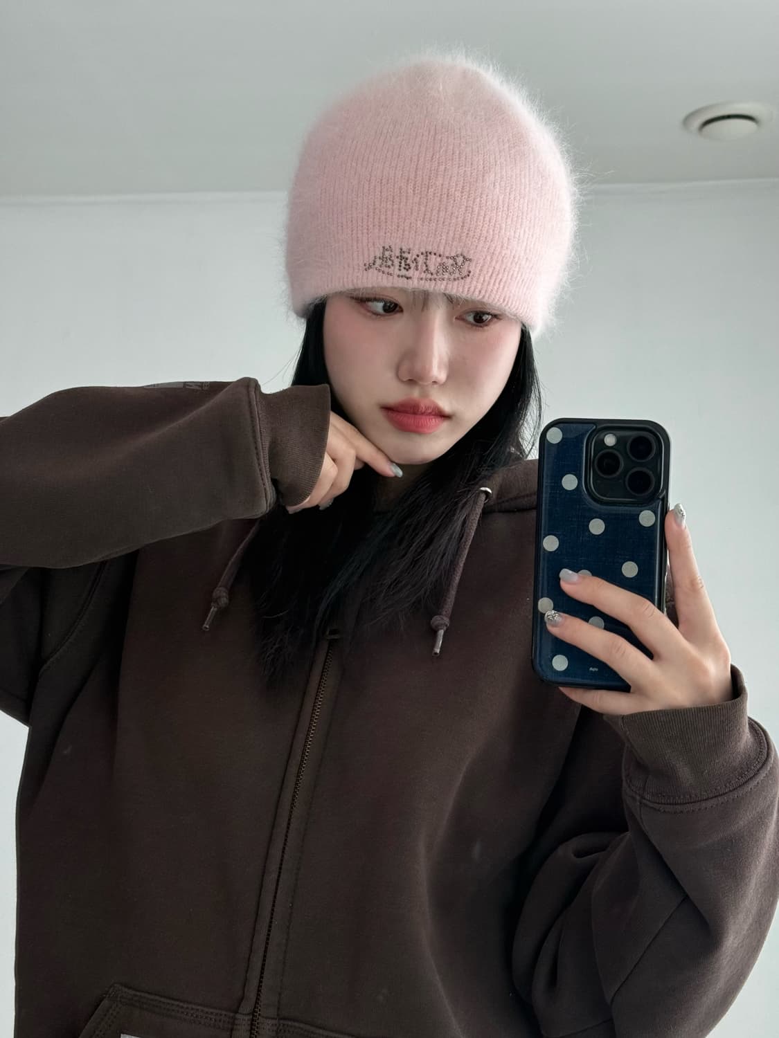 본더치 핑크 앙고라 비니 상품이미지2