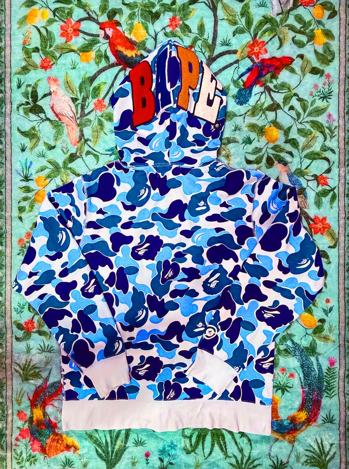 BAPE ABC 카모 세컨드 에이프 풀 집 후드(M) BLUE 상품이미지2