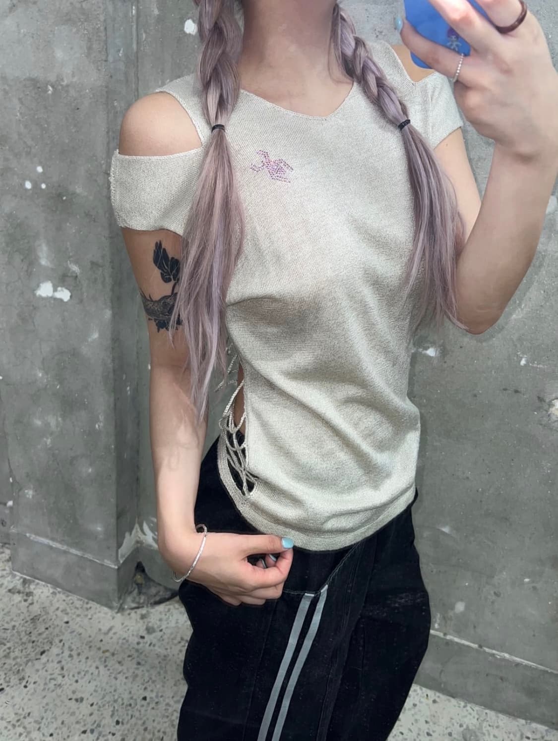 Hysteric Glamour 히스테릭글래머 크로쉐 니트 탑 상품이미지4