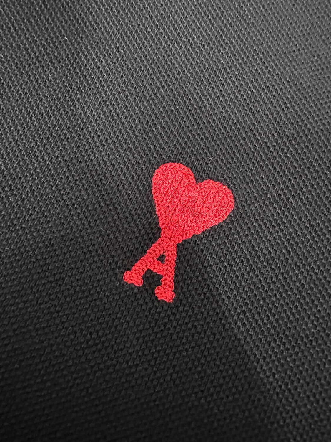 ami 아미 스몰 하트 로고 폴로 셔츠 카라티 피케티 블랙 L 사이즈 상품이미지4