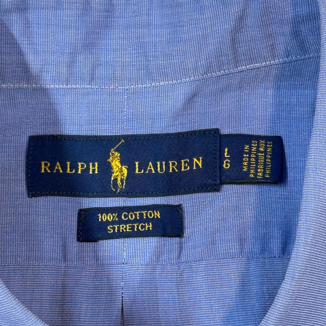 L) 폴로 랄프로렌 블루 포플린 반팔 셔츠 상품이미지6