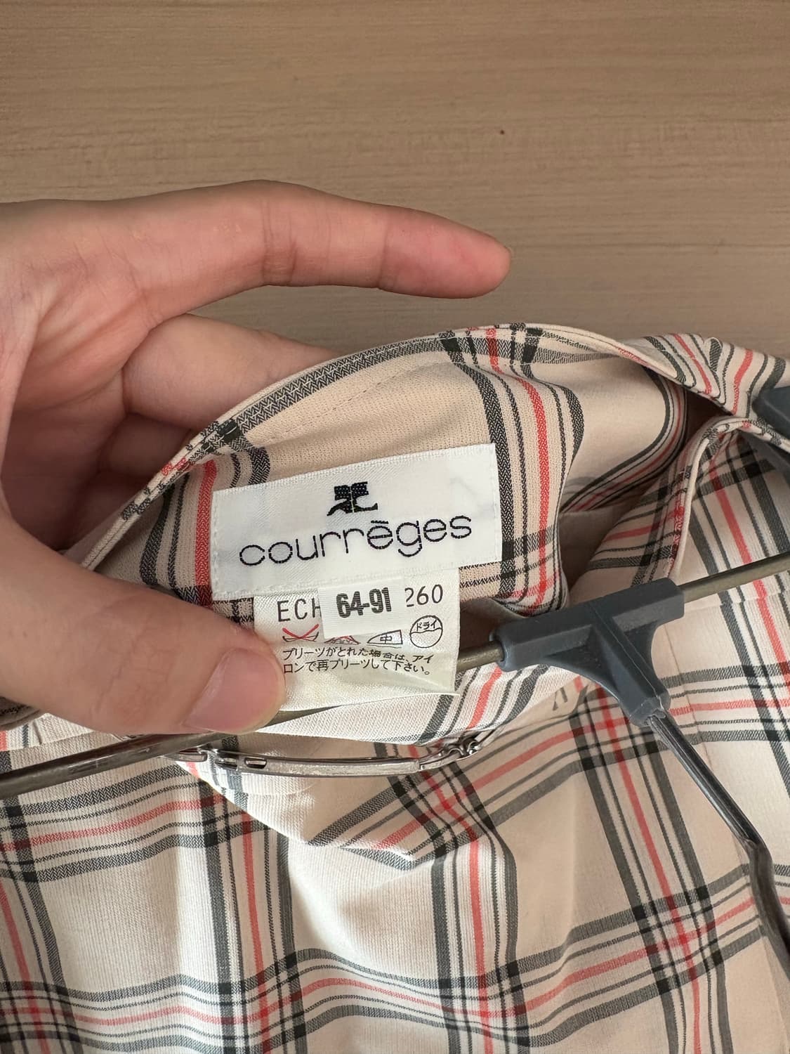 꾸레쥬 체크 미디스커트 상품이미지4