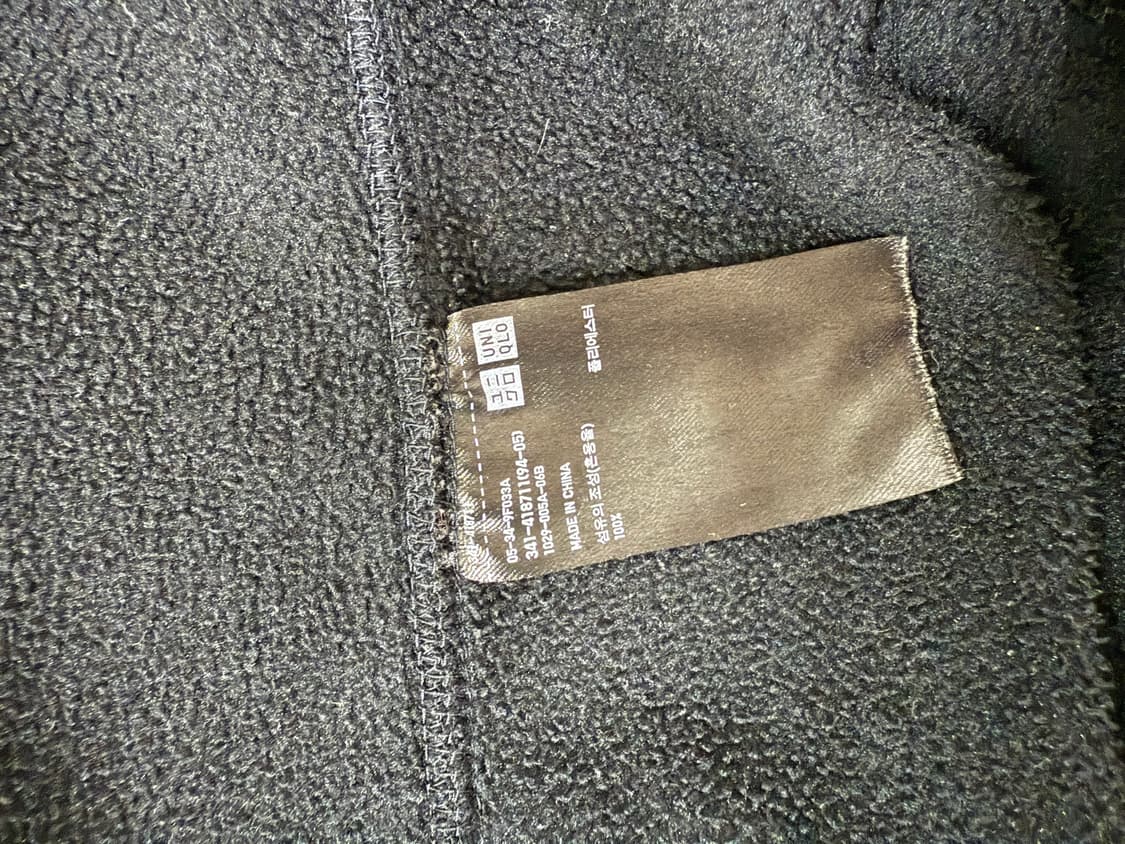 유니클로 후리스 집업 블랙 L, XL 상품이미지3