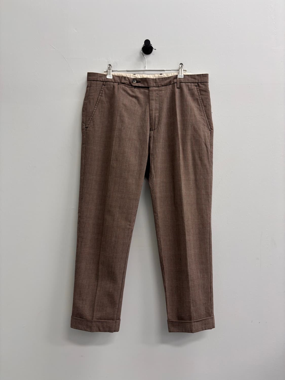 이스트하버 서플러스 글렌 체크 테일러드 팬츠 브라운 상품이미지1