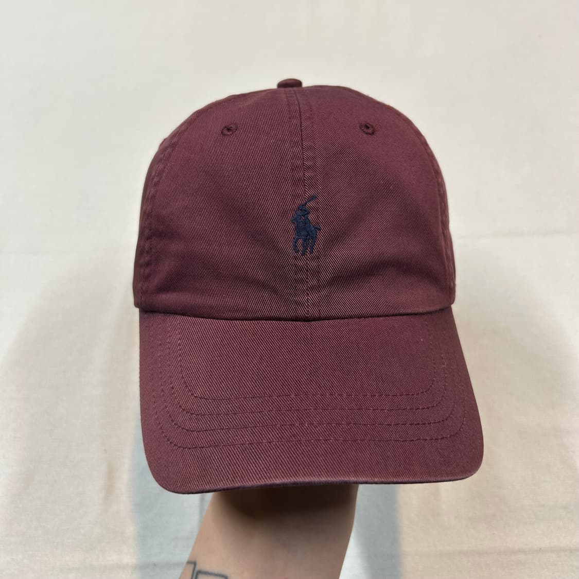 폴로 랄프로렌 버건디 볼캡 모자 가죽스트랩 정품 상품이미지2