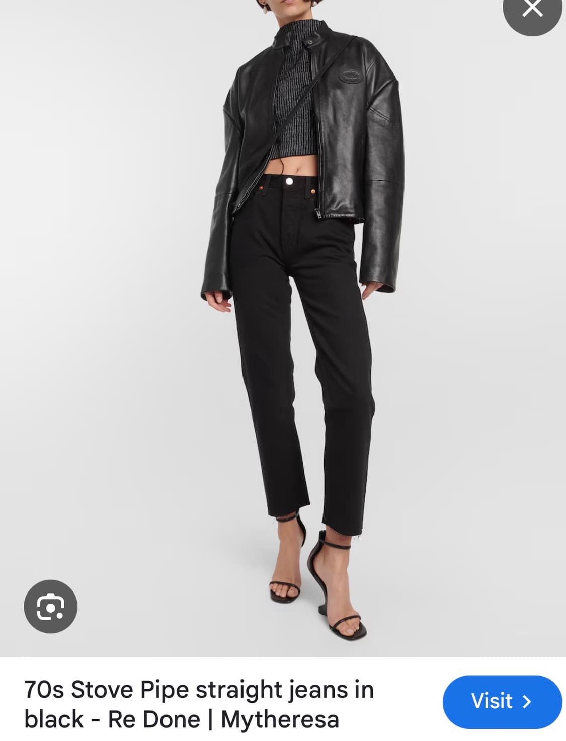 25 텍달린 새상품 리던 re/done 스토브파이프 블랙 데님 진 청바지 상품이미지9