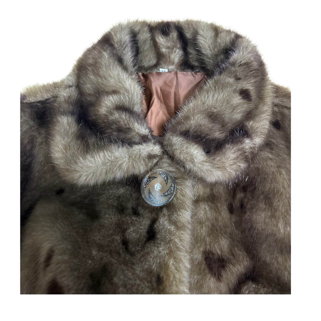 빈티지 브라운 스폿 퍼 코트 상품이미지6