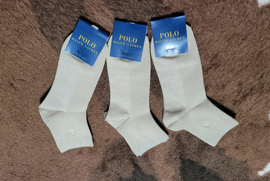 폴로 랄프로렌 여성용 금실 발목 양말 3족 셋트 상품이미지1