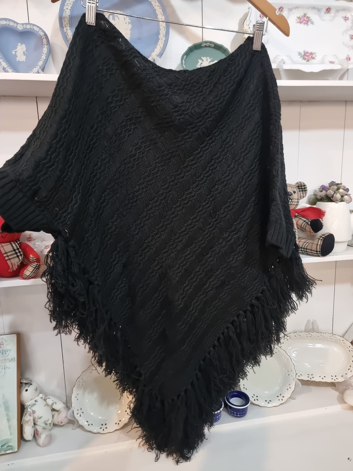 블랙 니트 케이프 / 망또 상품이미지4