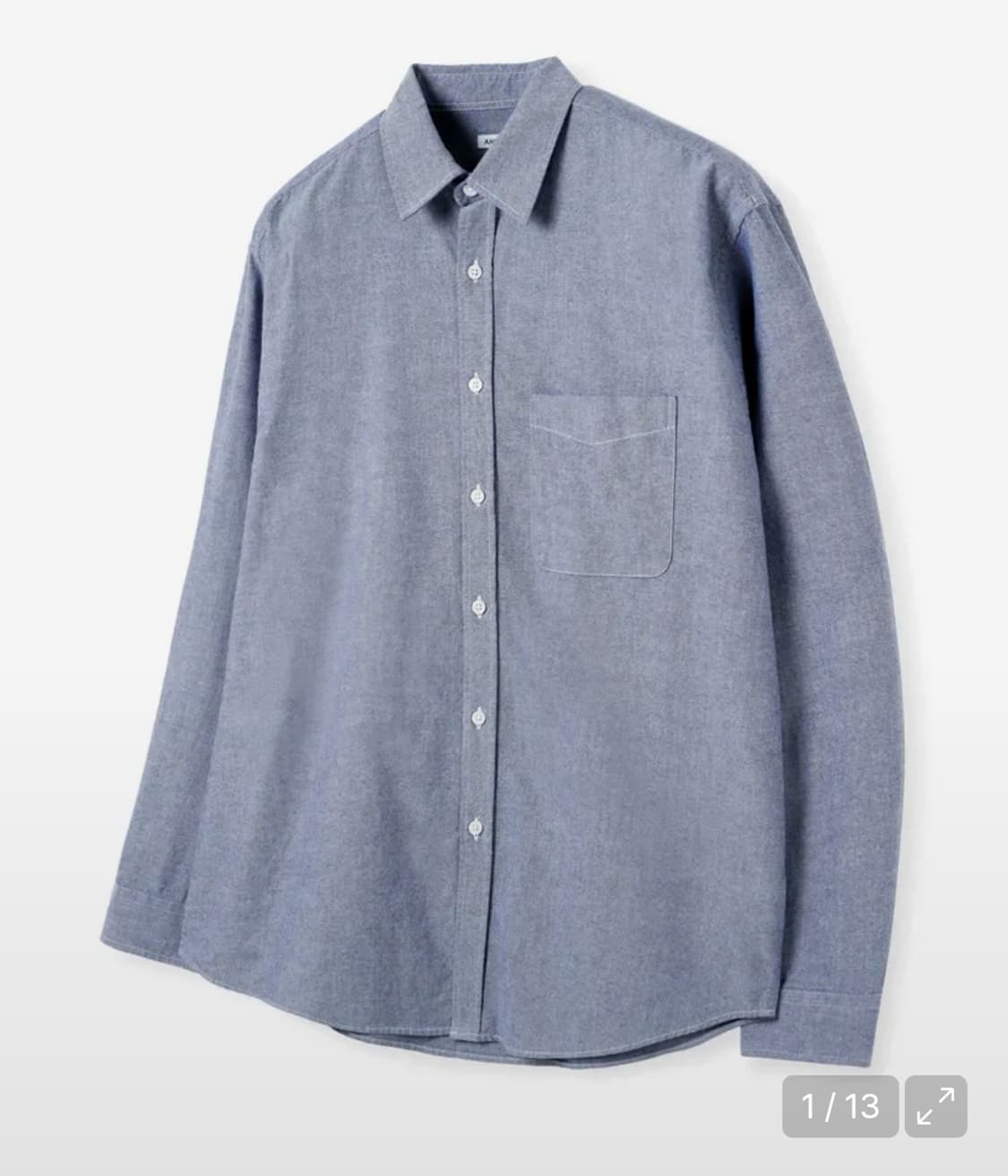 [M 새상품] 아노블리어 워시드 옥스포드 셔츠 네이비 상품이미지1