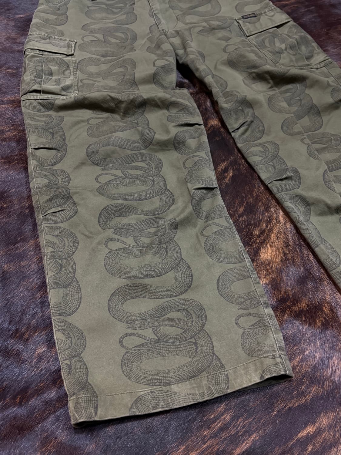 히글스네이크 와이드 카고팬츠 카키 L 상품이미지2