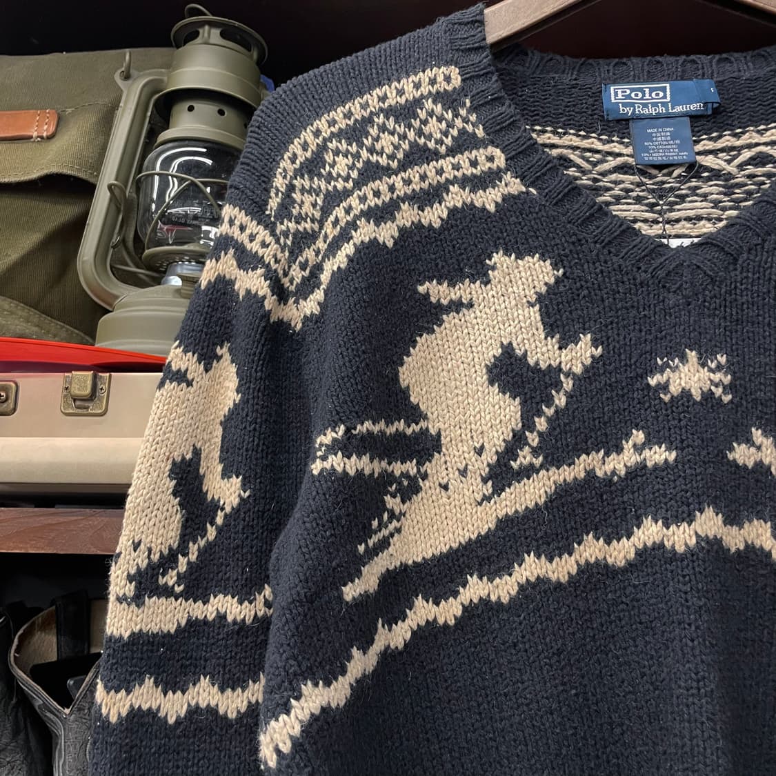 90s 폴로 랄프로렌 노르딕 스키 패턴 브이넥 니트 스웨터 N30 상품이미지3