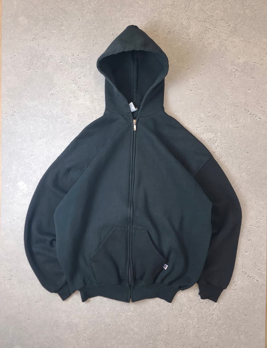 빈티지 러셀 애슬래틱 후드집업 블랙 상품이미지3