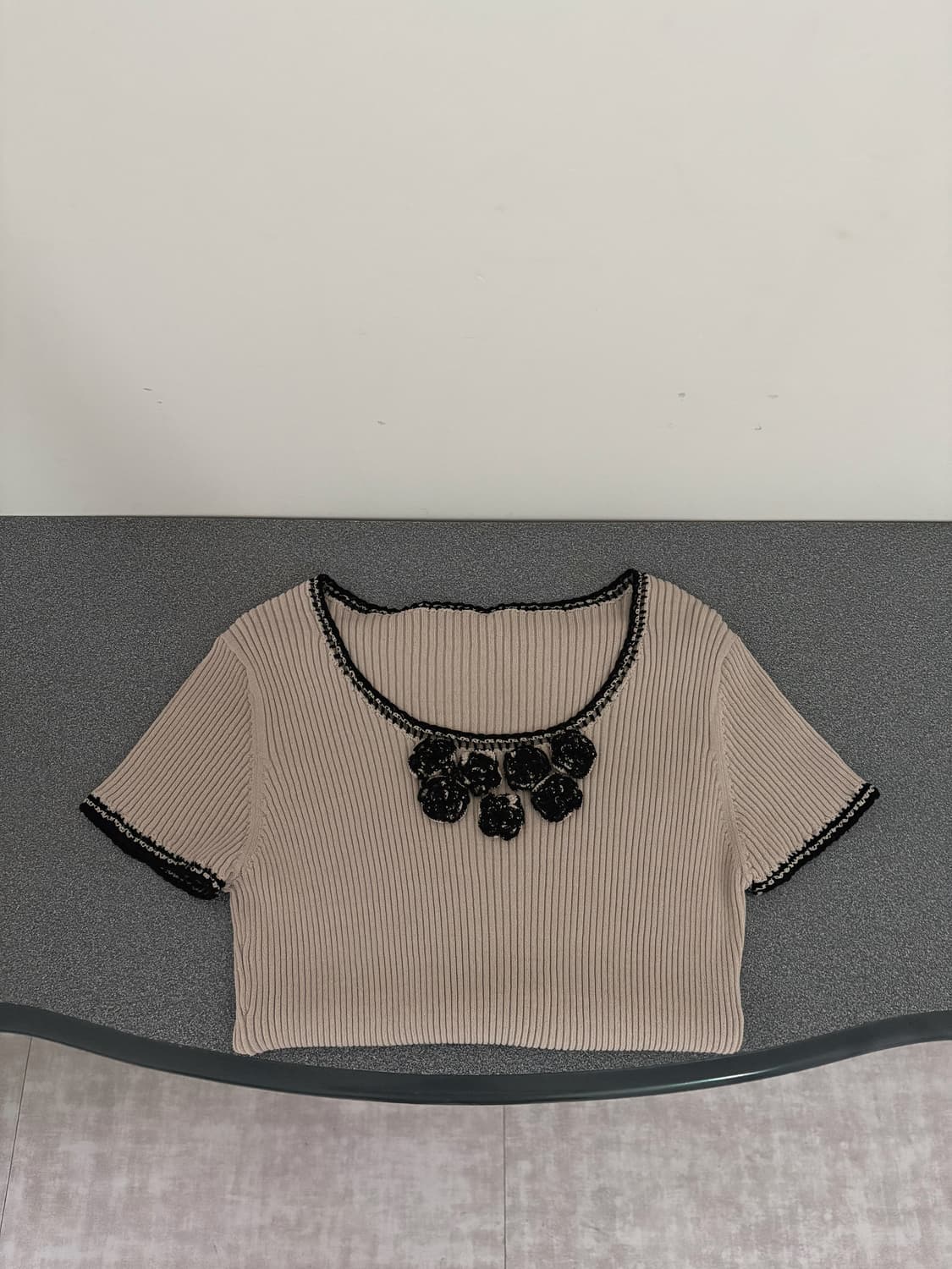 flower ribbed top 상품이미지4