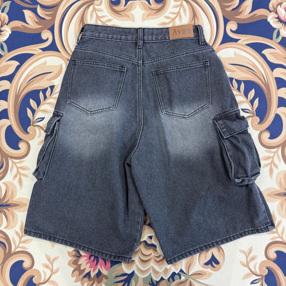 (S)어반 드레스 Avan dress 흑청 카고 데님 반바지 상품이미지5