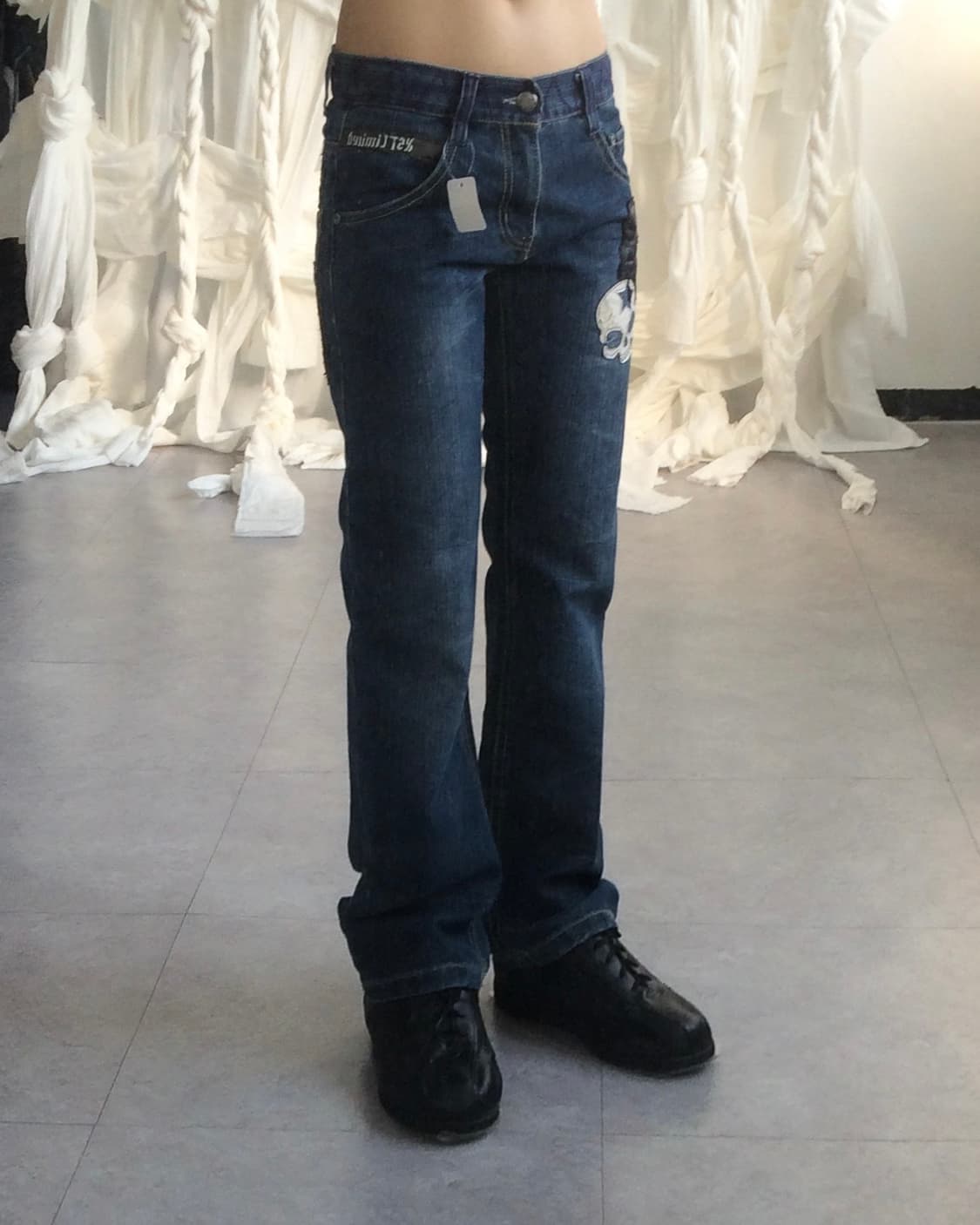 Batsu skull patch denim pants 상품이미지10