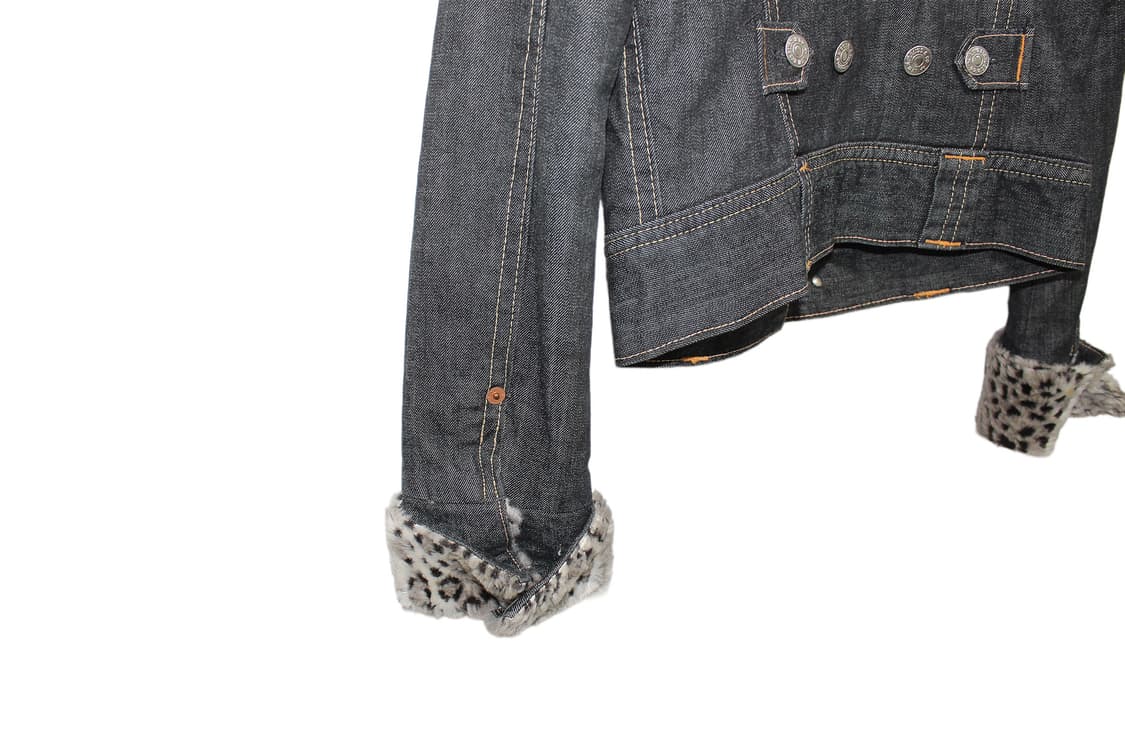 2000s Levi’s 리바이스 레오파드 퍼 쉐르파 데님자켓 상품이미지6