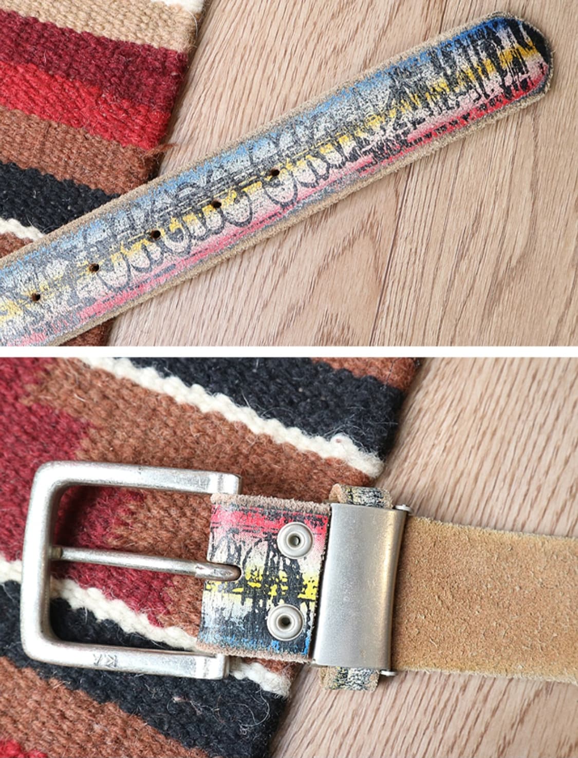 일본판 도톰한 빈티지 가죽 벨트 32-36 상품이미지4