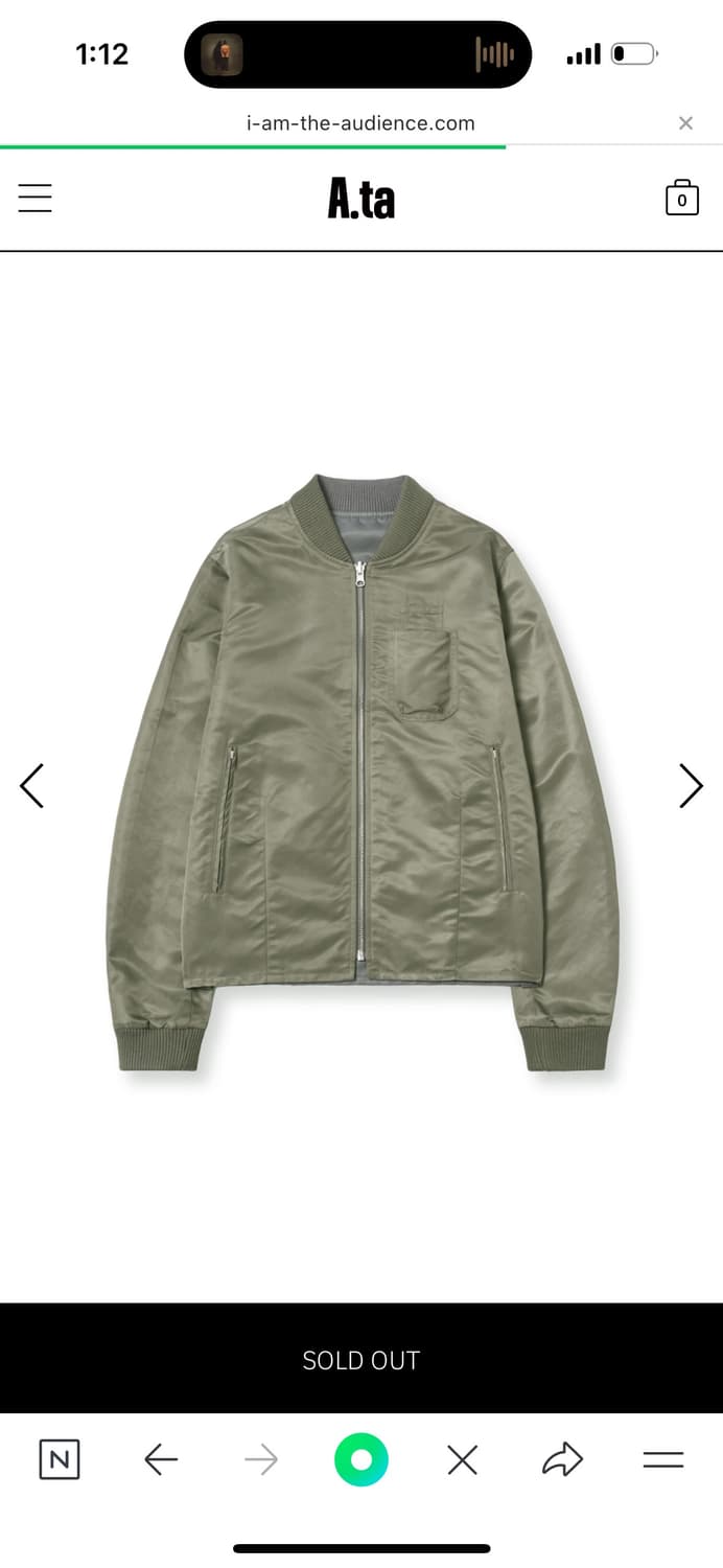 A.ta REVERSIBLE MA-1 상품이미지1