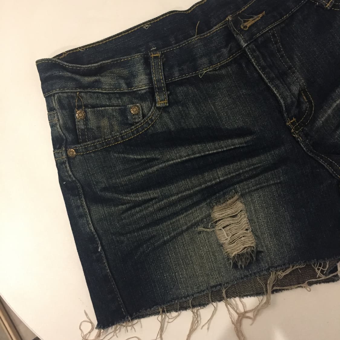 Vintage 빈티지 갸루 펑크 데미지 워싱 숏팬츠 상품이미지3