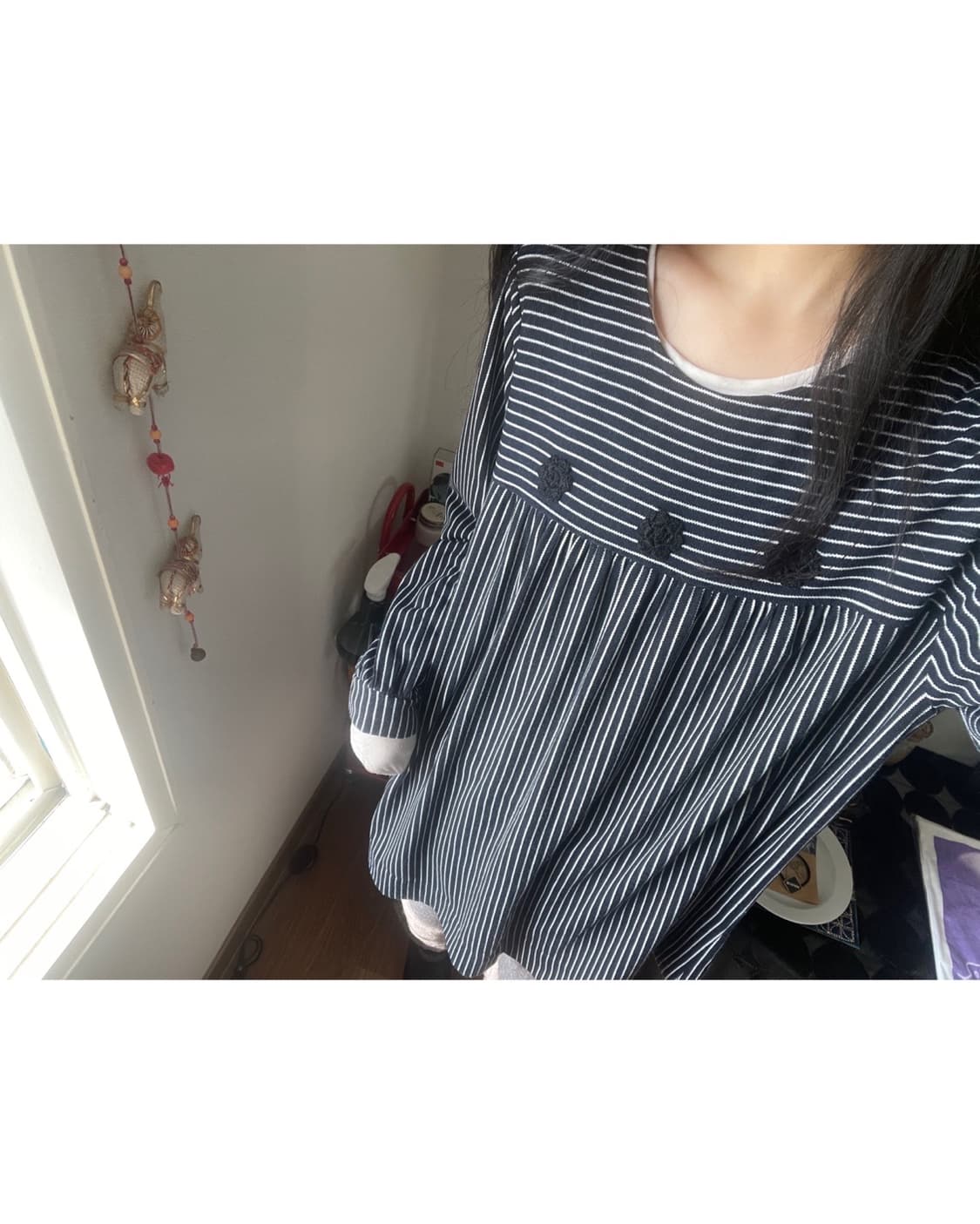 stripe patterned one-piece 상품이미지2
