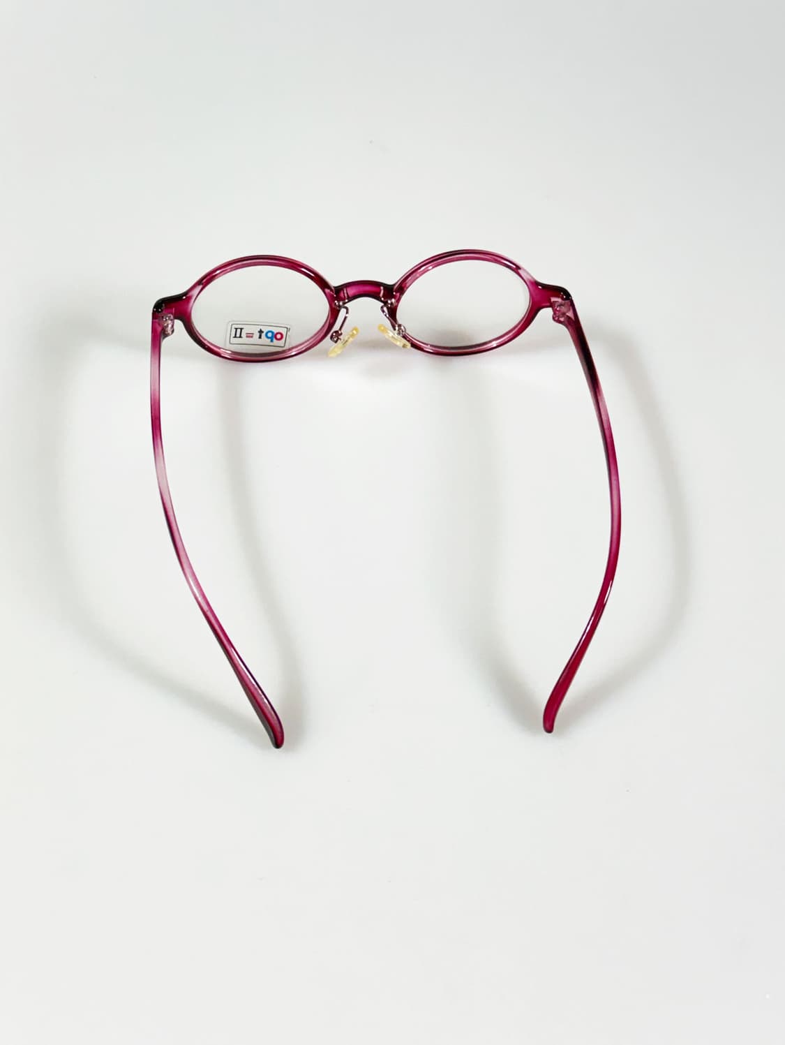 90s OPT II 버건데 뿔테 라운드 아세테이트 빈티지 안경 상품이미지5