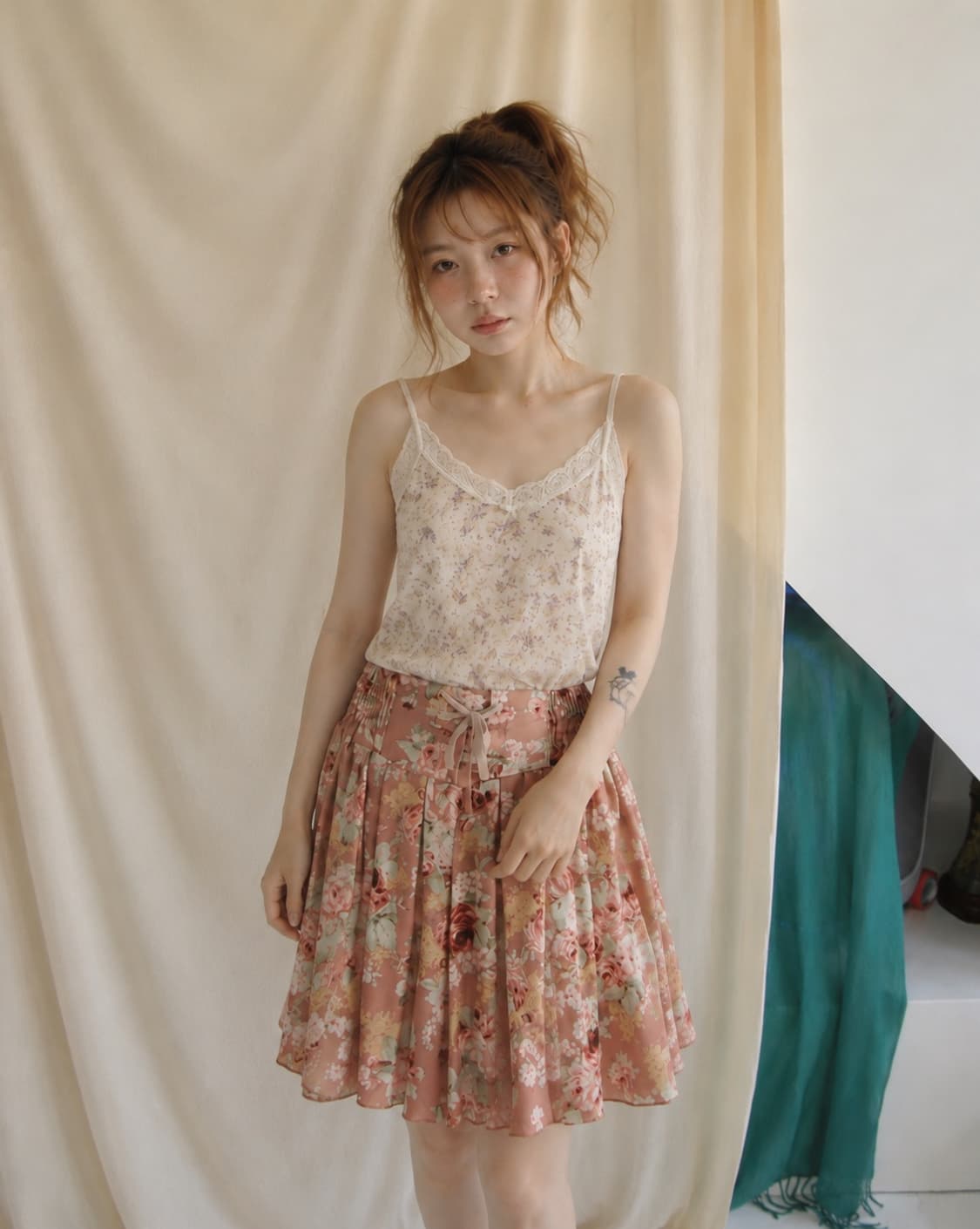 Liz Lisa 리즈리사 고전 로즈 부케 플레어 스커트 라떼 히메갸루 상품이미지3
